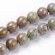 Chapelets de perles de feuille d'argent en jaspe naturel G-F520-45-8mm-1