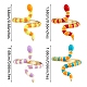 4pcs 4 anelli di polsino d'oro serpente di colori per le donne RJEW-SZ0001-04B-7