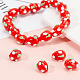 Olycraft 70 stücke rote erdbeere perlen handgefertigte Bunte Malerei perlen 3d glasperlen für diy schmuckherstellung mit 2mm loch 10~13x8~10mm LAMP-OC0001-20-4
