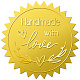 自己粘着金箔エンボスステッカー 34 枚  封筒カードシール用の丸いドットメダル装飾デカール  言葉  165x211mm  ステッカー：50mm  12pcs /シート DIY-WH0509-057-1