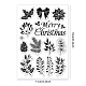 GLOBLELAND Christmas Plants Clear Stamps Xmas Winter Leaves Pinecone Silicone Clear Stamp Seals for Cards Making DIY Scrapbooking Photo Journal Album Decoration DIY-WH0167-56-1056-6