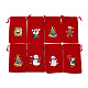 Sacchetti di velluto rettangolari a tema natalizio TP-E005-01A-1