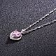 SHEGRACE Lovely 925 Sterling Silver Micro Pave AAA Cubic Zirconia Heart Pendant Necklace JN252A-2