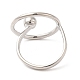 Anillo de latón anillo de puño abierto para mujer RJEW-G288-09P-3