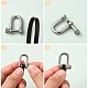 304 Stainless Steel D-Ring Anchor Shackle Clasps STAS-P182-19B-3