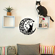 鉄の壁の芸術の装飾  フロントポーチ用  リビングルーム  キッチン  電気泳動黒  ムーン  猫の模様  300x1mm HJEW-WH0067-013-2