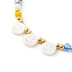 Collana di perle di vetro placcato NJEW-JN03530-4