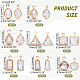 NBEADS 48 Pcs 8 Styles Clear Cubic Zirconia Charms ZIRC-NB0001-87-2