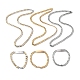 201 collar de cadena curva de acero inoxidable y pulsera de eslabones rectangulares SJEW-F220-02B-1