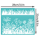 OLYCRAFT 2Pcs 11x8.6 Inch Grass Tussock Self-Adhesive Silk Screen Printing Stencil Blade Grass Silk Screen Stencil Reed Grass Reusable Mesh Stencils Transfer for DIY T-Shirt Fabric Painting DIY-WH0338-165-2
