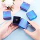 SUPERFINDINGS 24Pcs Square Starry Sky Blue Cardboard Paper Jewelry Box Gift Case with Sponge Pad Inside for Small Necklace Ring Earring Anniversaries Weddings Birthdays CBOX-BC0001-40A-4