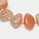 Natural Peach Moonstone Chips Bead Strands G-M239-23-1