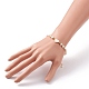 Bracelets à maillons coeur en coquillage blanc naturel BJEW-JB05780-03-4