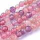 Natural súper siete granos de perlas de cuarzo fresa G-F460-36-2