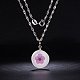 SHEGRACE Rhodium Plated 925 Sterling Silver Round Pendant Necklaces JN370A-3