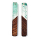 Grands pendentifs en résine transparente et bois de noyer RESI-ZX017-25-3