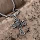 Punk Style 316L Stainless Steel Cross Pendant Necklaces For Men NJEW-BB01189-3
