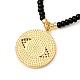Evil Eye Brass Micro Pave Cubic Zirconia Pendant Necklace for Girl Women NJEW-JN03692-7