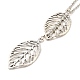 Simple Hollow Leaf Alloy Lariat Necklaces NJEW-N0052-002A-3