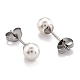 Boucles d'oreille en plastique imitation perle STAS-D0001-03-P-A-2
