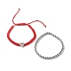 Ensemble de bracelets de perles tressées en zircone cubique micro pavé de coeur en laiton pour adolescente femme BJEW-JB07044-4