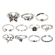 11 Style Adjustable Alloy Finger Rings RJEW-LS0001-14AS-2