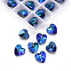 Encantos de vidrio galvanizado de corazón EGLA-N006-012B-4