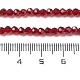 クリアガラスビーズ  ファセット（32ファセット）  ラウンド  暗赤色  3~3.5mm  穴：0.6mm  約174~175個/連  21.18~21.34インチ（53.8~54.2cm） EGLA-A035-T3mm-D02-5