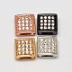 Square Brass Micro Pave AAA Cubic Zirconia Slide Charms ZIRC-L050-16-NR-1