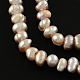AB Grade Rondelle Natural Cultured Freshwater Pearl Beads Strands PEAR-R012-42-1