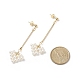 Boucles d'oreilles pendantes en forme de cœur tressé avec perles de coquillage EJEW-JE05016-4