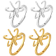 4 pieza de accesorios de anillo ajustables de latón de 2 colores&nbsp;KK-BBC0023-71-1