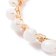 Bracelet de perles tressées en pierre de lune blanche naturelle BJEW-JB07997-01-4