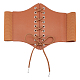 Imitation Leather Wide Elastic Chain Belt AJEW-WH0314-148B-1