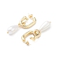 Ovale Ohrstecker aus Messing mit ABS-Perlen in Tropfenform für Damen EJEW-C059-02G-2