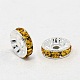 Brass Grade A Rhinestone Spacer Beads RSB039NF-18-1