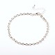 Silver Color Plated Brass Rhinestone Cup Chain Ankle AJEW-AN00026-1