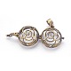 Filigree Round with Flower Brass Harmony Cage Pendants KK-N0093-05AB-RS-4