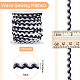 GORGECRAFT 17.5 Ydsx 8mm Wave Bending Fringe Trim Rick Rack Trim Black White RIC Rac Woven Braided Fabric Ribbon for DIY Sewing Crafts Wedding Dress Embellishment Lace Party Gift Wrapping OCOR-GF0002-96B-2