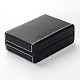 正方形の模造革のネックレスボックス  ブラック  10x7x3.8cm LBOX-F001-02-1