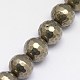 Natürliche Pyrit Perlen Stränge G-L031-14mm-03-2