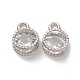 Flat Round Alloy Charms ZIRC-R007-054A-02-3