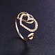 Shegrace corazón adorables anillos de puño de latón chapados en oro real ecológicos de 18k JR165A-3