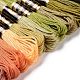 12 かせ 12 色 6 層ポリエステル刺繍糸  クロスステッチの糸  秋色シリーズ  ミックスカラー  0.5mm  約8.75ヤード（8m）/かせ  12 かせ/セット OCOR-M009-01B-15-2