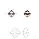 Perles de cristal autrichien 5054-8mm-001ROGL(U)-1