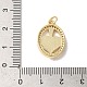 Овальные подвески с сердцем из латуни с микропаве и фианитами KK-K385-070G-01-3