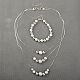 Girlfriend Valentines Day Ideas Brass Beads Round Jewelry Sets: Bracelets & Necklaces SJEW-JS00685-8-1