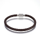 Leather Braided Cord Bracelets BJEW-E352-27P-1