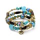 Bracelet boho multi-brins perles turquoises synthétiques irrégulières BJEW-G635-02B-1
