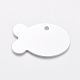 アルミ製ペンダント  空白タグのスタンプ  魚  銀  24x38x1mm  穴：3mm ALUM-I002-03I-2